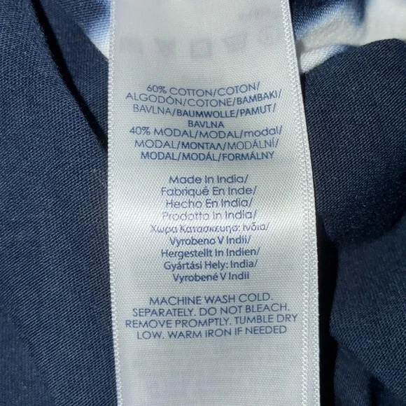 CHAPS DENIM Ralph Lauren navy/white tie dye tank, side slit, asymmetrical hem. M - Picture 11 of 16